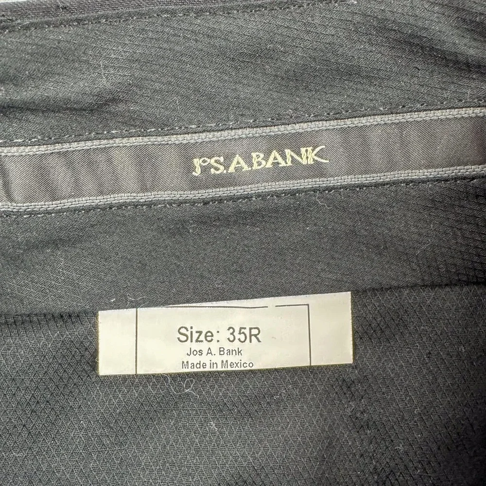 Jos A Bank Dress Pants Mens 35 Black Wool Pleated‎ Straight Classic Office 36x29